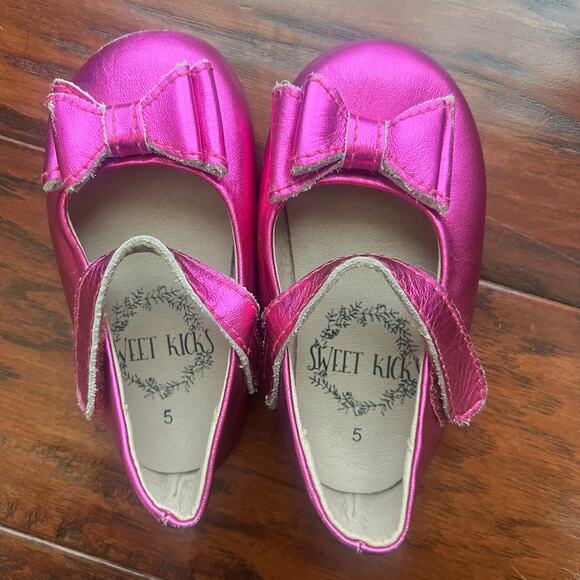 Sweet Kicks Bow MaryJane 5t Pink Metallic Girly - Picture 8 of 8